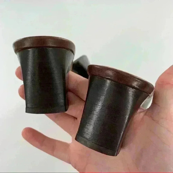 Talbots heels size 6.5 chocolate brown Italian leather mules vintage 80s 90s - Picture 9 of 12